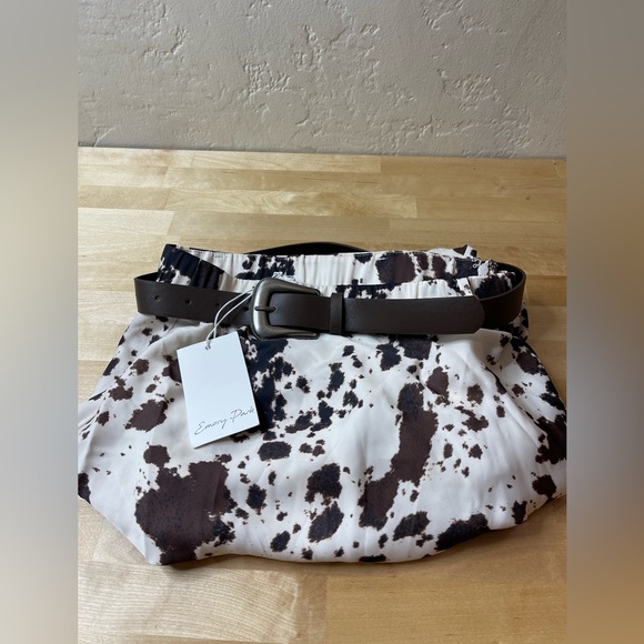 Emory park Bronco Heritage Cow Print Belted Maxi Skirt size small - Picture 10 of 11